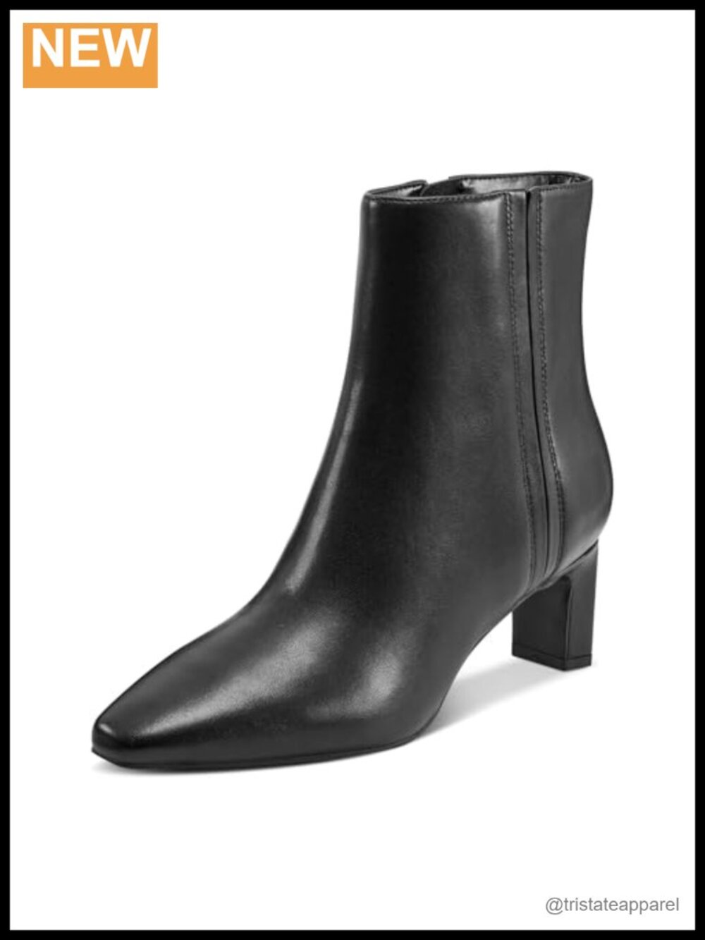 Rockport Women's Marisa Ankle Boots Leather Block Heel Zip Comfort Arch Support